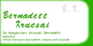 bernadett krucsai business card